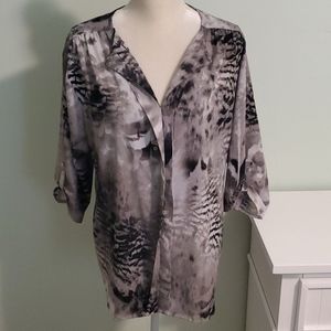 Covington 3/4 Roll Tab Sleeve Blouse, Size 2X